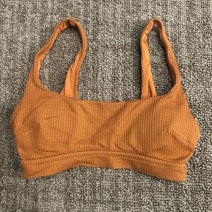 Aerie Swim Top Ribbed Brown Pads Women’s Size Medium Scoop Neck Thick Straps